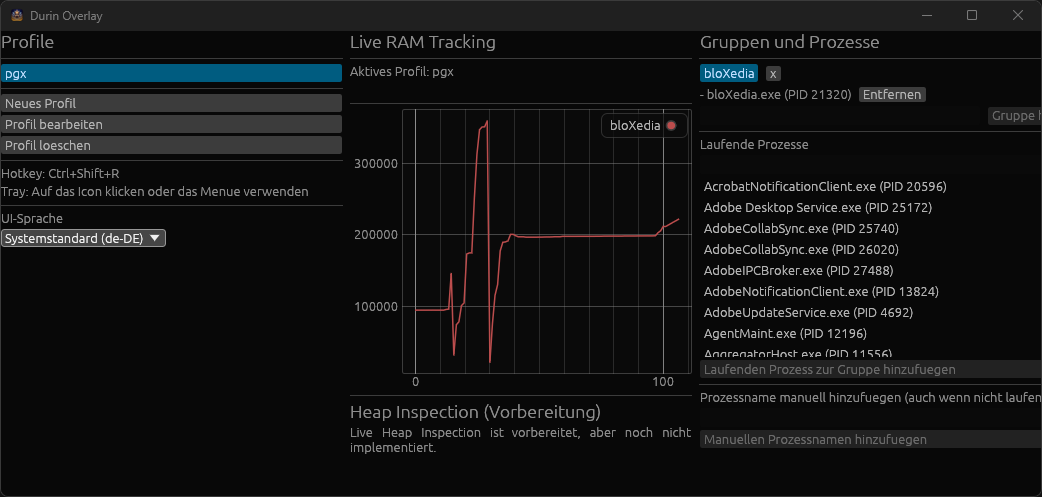 Durin overlay overview screenshot